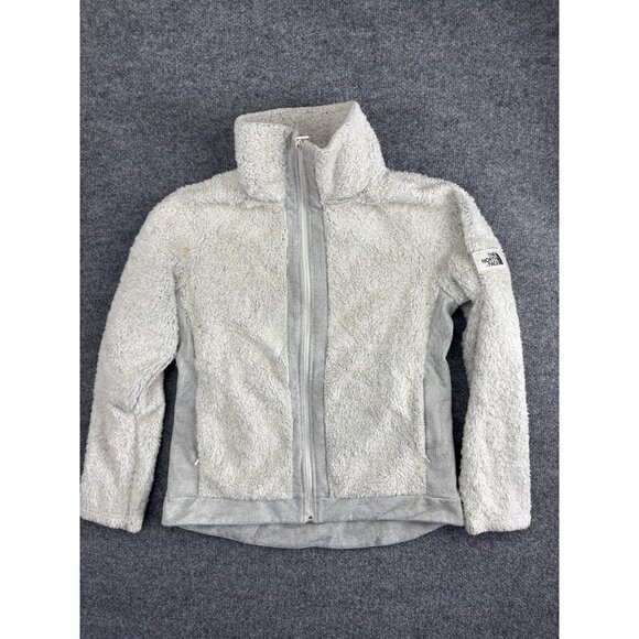 North Face Jacket Womens Medium Gray Fleece Full Zip Sherpa Soft Outdoor - Picture 1 of 7